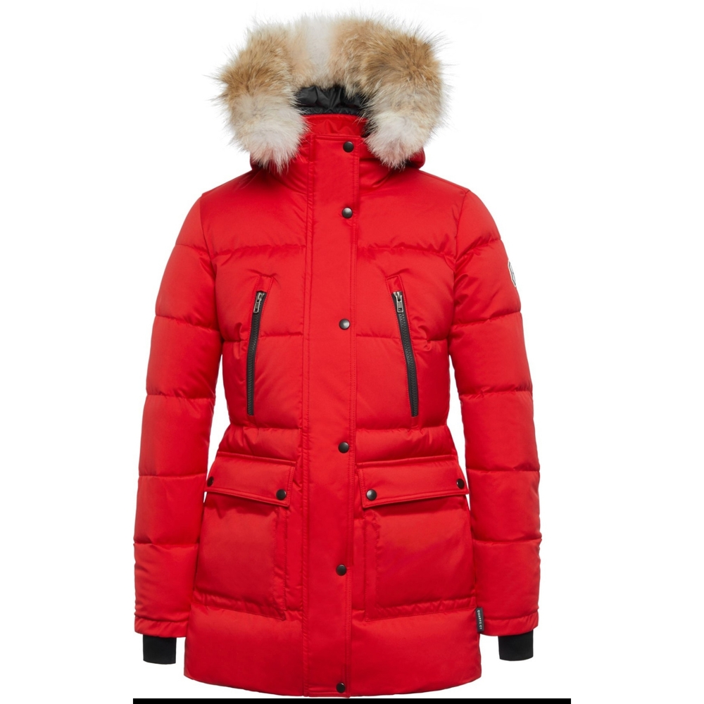 NWT Quartz Co SALOME Down-Filled Fur-Trim Hooded Coat